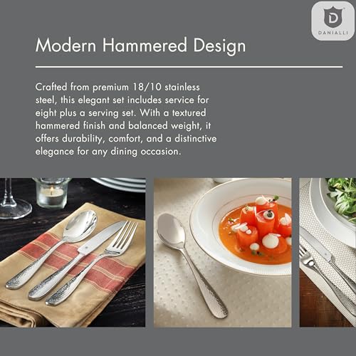 Hammered Silverware Set (60-Piece)