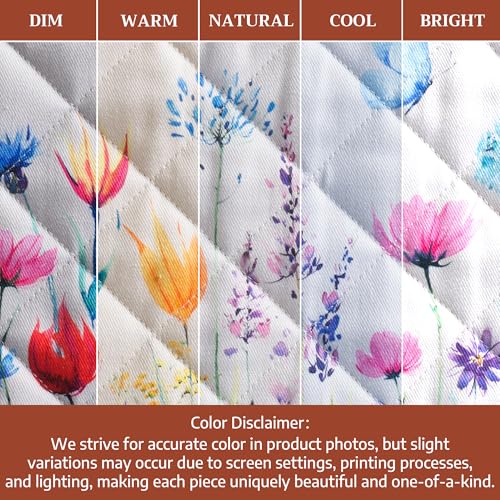 Pot Holders 100% Cotton Potholders (080 - Flower in the Field / 8" x 8" (Pot Holder Pack of 1))