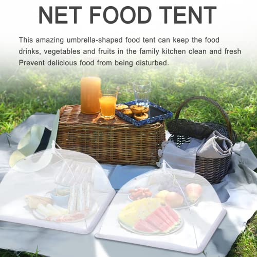 4Pcs Mesh Food Cover Tent Umbrella Pop Up Outside Outdoor Party Net (17"x17" 14"x14")
