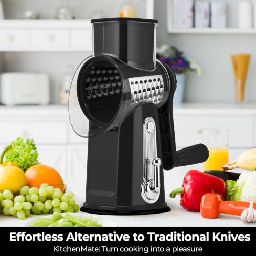 Rotary Cheese Grater 5 Blades (Black)