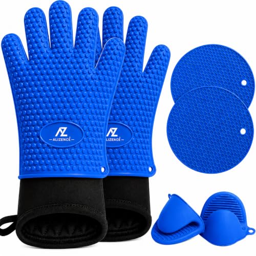 Silicone Oven Gloves (Blue)