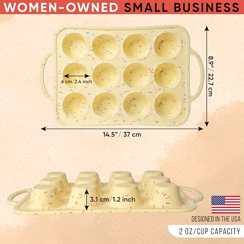 Silicone Mini Muffin Pan 12 Count (Confetti / Mini (12 Cups))