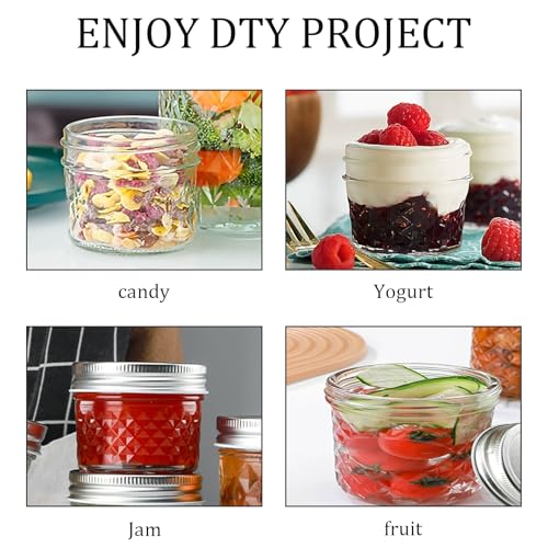 3.4oz 100ml Glass Mason Jars 6 Pack (3.4 oz)