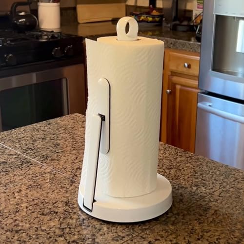 Heavy Duty Paper Towel Holder with Tension Arm (White)