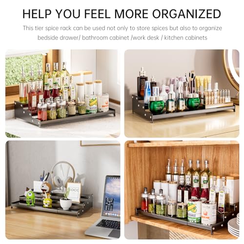 Expandable Carbon Steel Spice Rack Organizer for Pantry (2 Count)