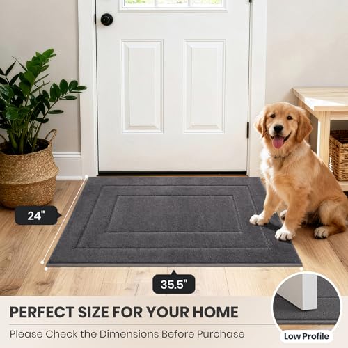 Dirt Trapping Door Mat Indoor Entrance (Grey / 24" X 35.5" (Rectangular))