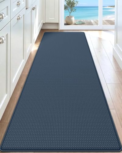 Kitchen Floor Mats Cushioned Anti Fatigue (Dark Blue / 59"l X 23"w X 0.4"th)