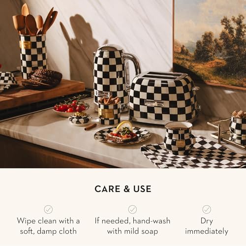 Enamel Utensil Holder (Courtly Check)
