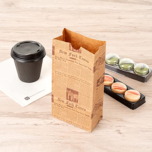 Bag Tek 2 Lb Disposable Lunch Bags 100 Sturdy Take Out Bags (2 lb / Kraft Newsprint)
