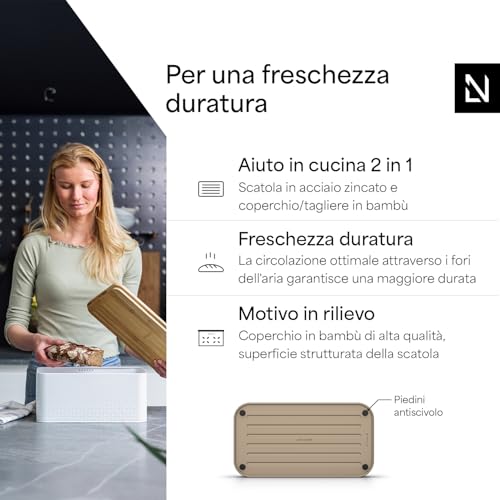 Bread Box for Kitchen Countertop (Taupe Brown)