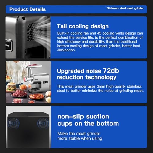 Electric Meat Grinder 3000W Max Stainless Steel Mincer (Sliver)