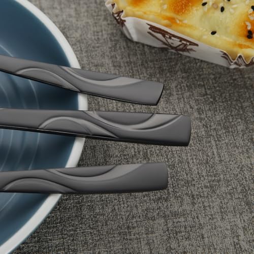40 Piece Black Silverware Set for 8 (Black / 40-Piece)