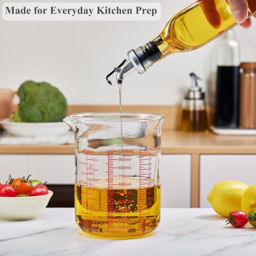 Borosilicate Glass Measuring Cup with V (4Cup,1000ML)