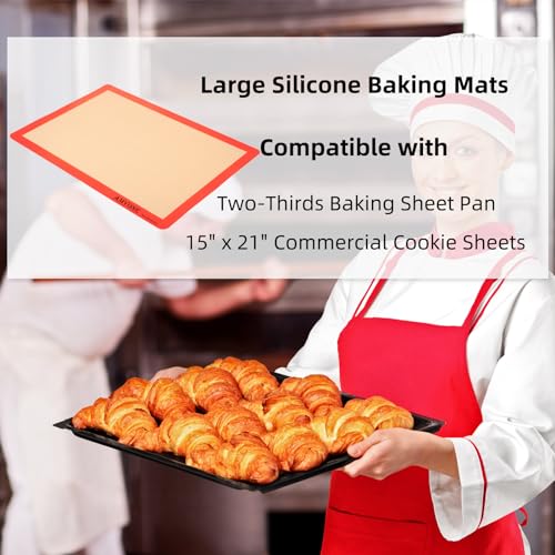 Silicone Baking Mat for 2 (Bright Orange / 19.7"L x 13.6"W)