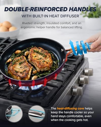 Essential Series 5PC Ceramic Cookware Set PFAS (Eggplant)