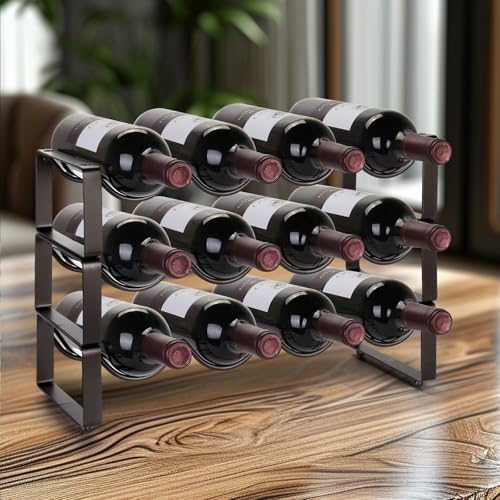 Stackable Wine Rack Countertop (Brown / 3 Tier)