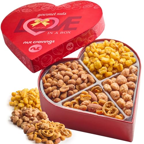 Mixed Nuts Heart Shaped Gift Basket