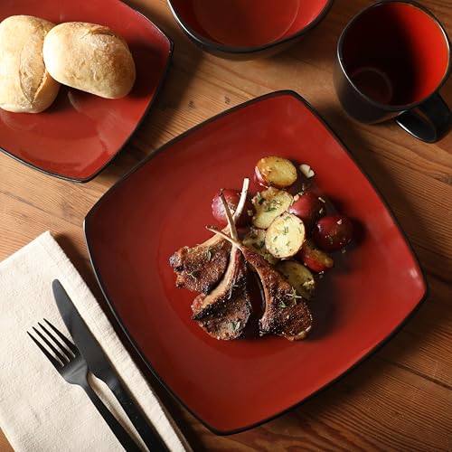 Soho Lounge Square 16 (Service for 4 (16pcs) / Red/Black (Soho Lounge))
