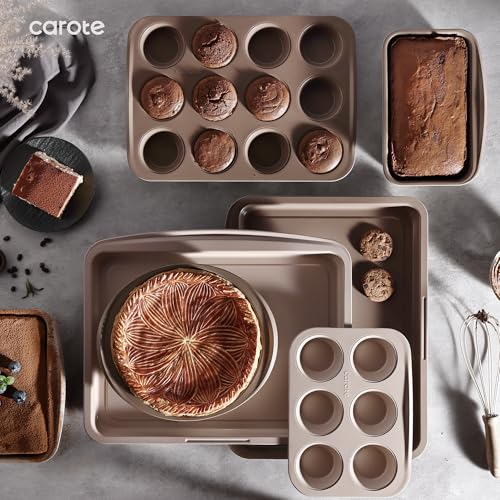 7 Piece Baking Pans Set (Gray & Khaki 7-Piece)