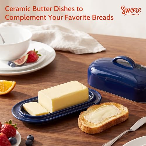 Ceramic Butter Dish with Lid (Navy)