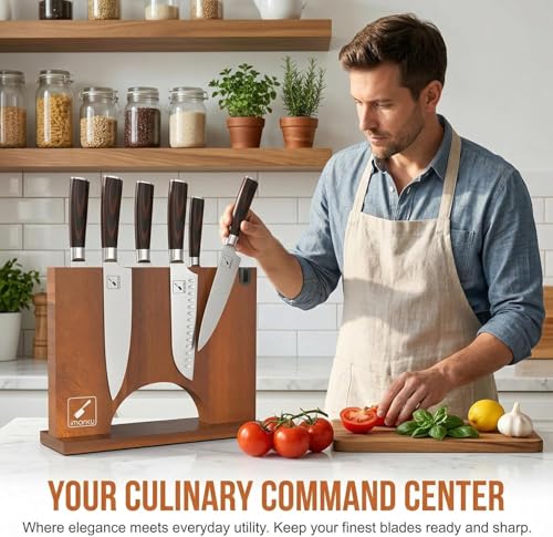 Magnetic Knife Block with Built (Magnetic / 12.23*4.07*10.21 Inch)