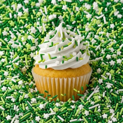 Sprinkles Edible Cake and Cupcake Jimmies (Green White)