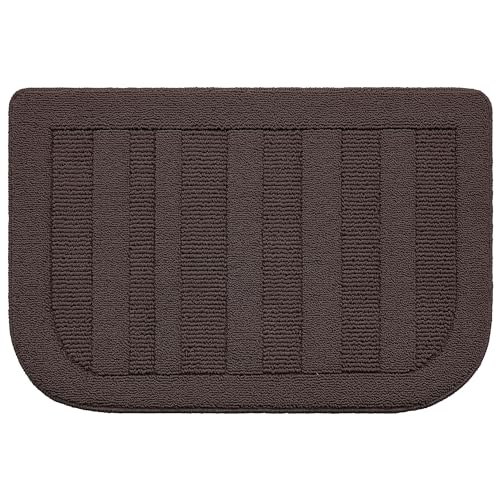 24x36 Inch Kitchen Rugs Non Slip Washable Kitchen Sink Rug (2' x 3' (Semicircular) / Brown)