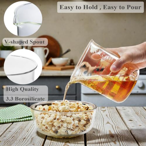 Borosilicate Glass Measuring Cup with V (4Cup,1000ML)