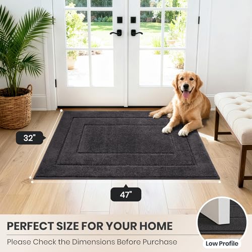 Dirt Trapping Door Mat Indoor Entrance (Charcoal / 32" X 47" (Rectangular))