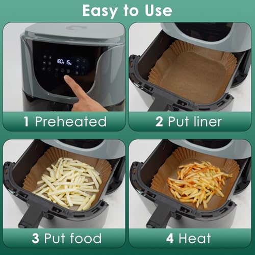 100Pcs Small 4.7 Inch Square Air Fryer Liners Disposable for 1
