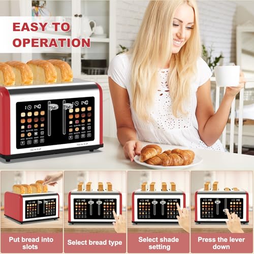 4 Slice Toaster Touch Screen (Red)