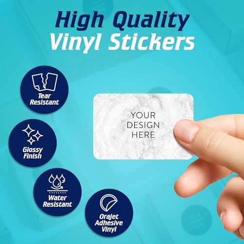 Custom Vinyl Stickers Your Image (Silver Marble / 5x3)