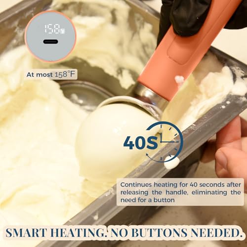 Heated Ice Cream Scoop Rechargeable (Peach Fuzz / 2 oz)