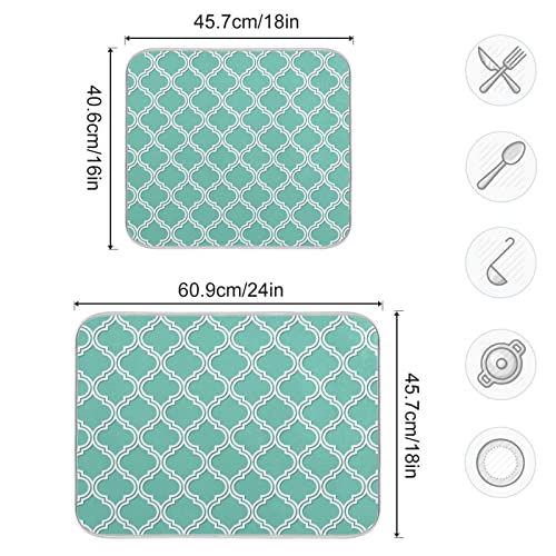 Super Absorbent Dish Drying Mat (Seamless Moroccan Pattern / 18" x 24")