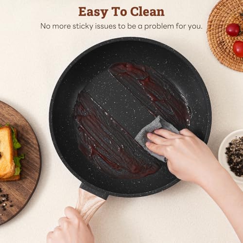 Pots and Pans Set Non Stick (Black / 17 Pieces)