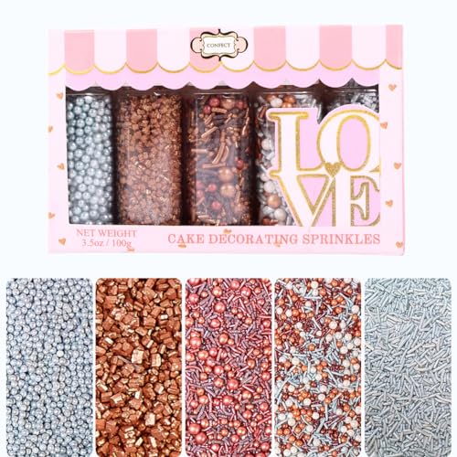 Rose Gold Edible Cake Sprinkles Mix
