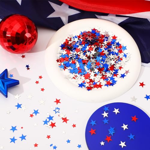 4th of July Confetti Red White and Blue Table Decorations