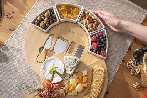 Charcuterie Board Set and Cheese Serving Platter (13 inch)