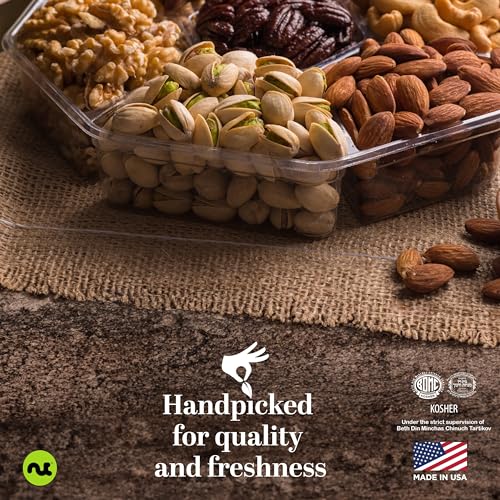 Rosh Hashana Gift Basket Mixed Nuts in Red Gold Box