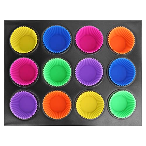 44270 Reusable Silicone Baking Cups and Cupcake Liners (2.75" Dia(top) x 1.25" tall and 1.8" Dia (bottom))