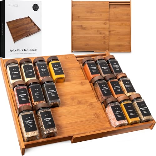 Carbonized Bamboo Spice Drawer Organizer (Carbonized Bamboo)