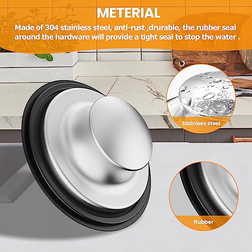 2PCS Kitchen Sink Stopper and Kitchen Sink Drain Strainer (Silver)