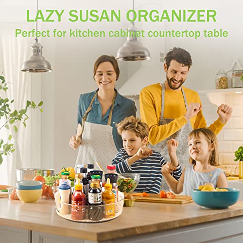 2 Pack Lazy Susan Cabinet Organizer with Handle 12 inch (12"-2pk)