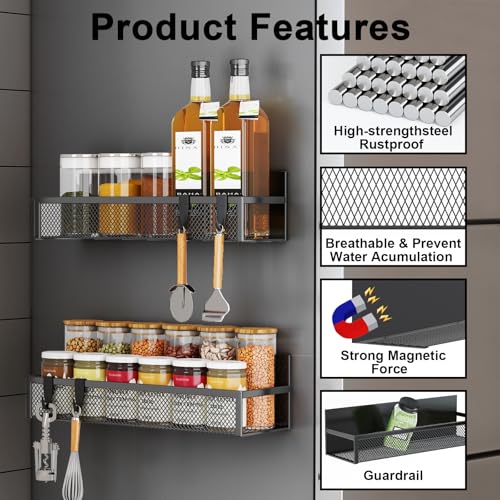 Magnetic Spice Rack for Refrigerator (6 Count)