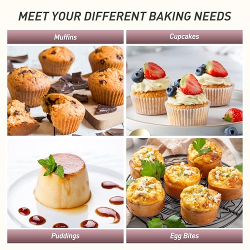 2 Packs 6 Cups Silicone Muffin Pan with Metal Reinforced Frame Jumbo Size Cupcake Pan Tray Egg Bites Silicone Circle Cookie Molds Muffin Tin Tart Pans Baking Sheet Set for Breakfast Sandwiches (Jumbo / Morandi Pink)