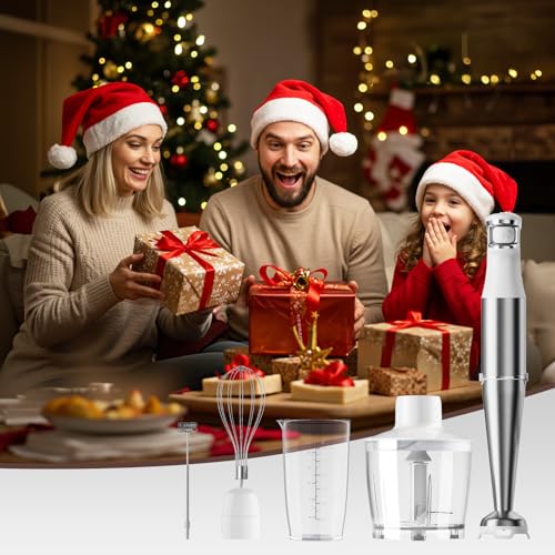 Immersion Blender Handheld Corded (White / 5 in 1)