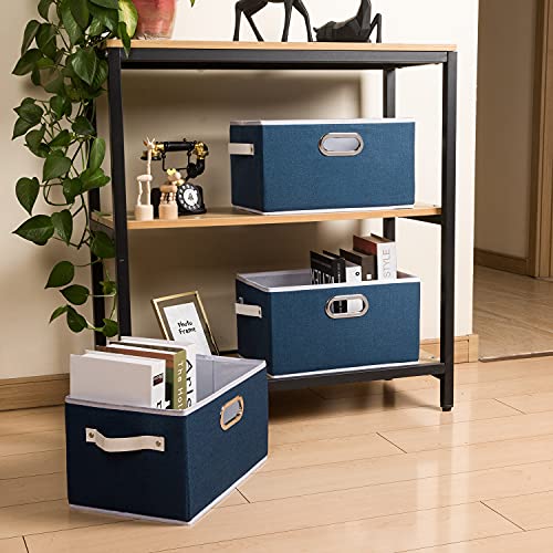 Large Collapsible Storage Baskets for Closet [5 (Royal Blue / Large(5-Pack))