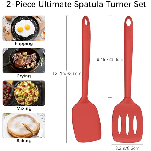 2 Pack Silicone Spatula Set (PureRed)