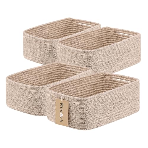 Small Storage Baskets for Organizing (4pcs-L13xW8.5xH5.1" / Brown)