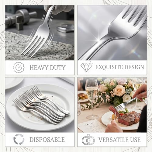 100 Piece Silver Plastic Forks (Silver / 100)